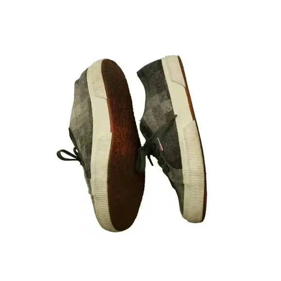 Superga Women’s Shoes Grey Wool Plaid Pattern US 8.5 W / 7 M - Picture 3 of 9